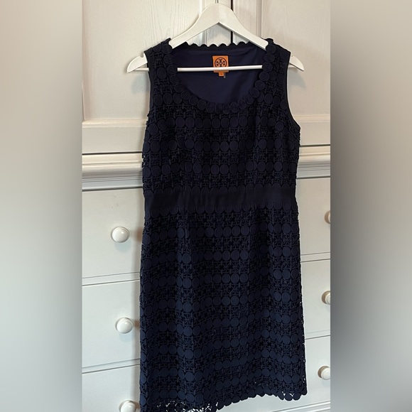 Tory Burch Navy macrame evening size 12 dress - Picture 7 of 15